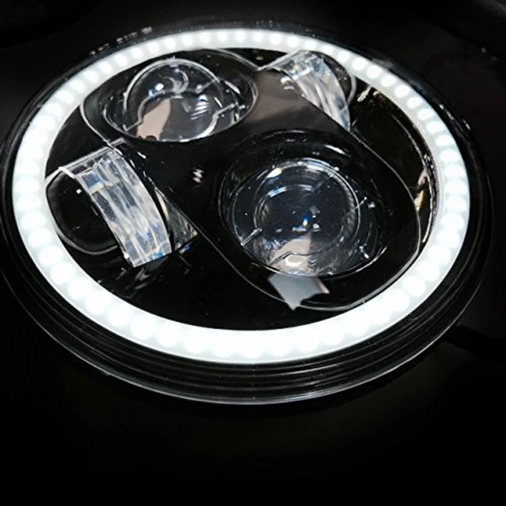 5.75Inch Motorcycle Projector Led Headlight Fit 5.75 H4 Headlamp With Angel Eye For Harley Bike Sportsters XL XG XR VRSCD Dyna (6)