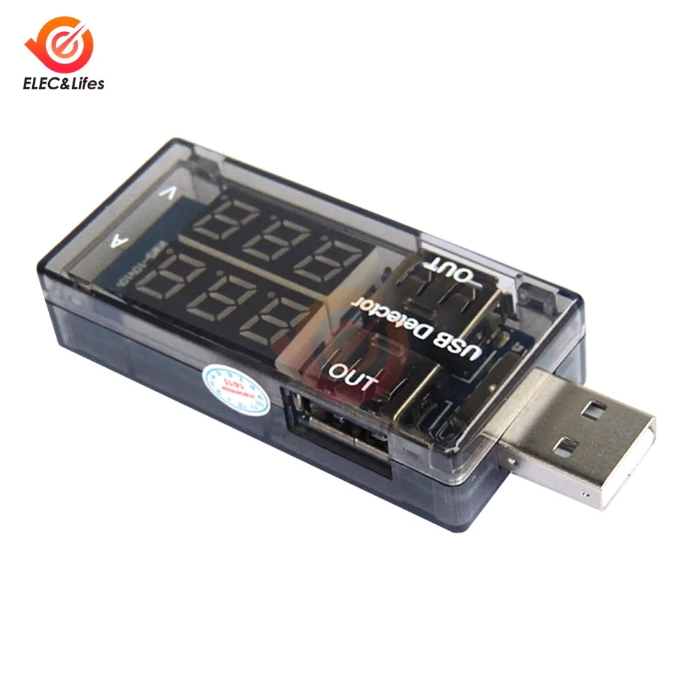 1Pcs USB Digital Voltage Current Detector Tester Battery Voltmeter Ammeter Charger Doctor Red+Red LED Display DC 3-7.5V 0-2.5A