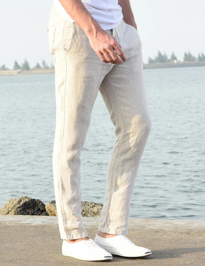 kesim Repel Takas beyaz erkek keten pantolon - greenvalley-sudan.org