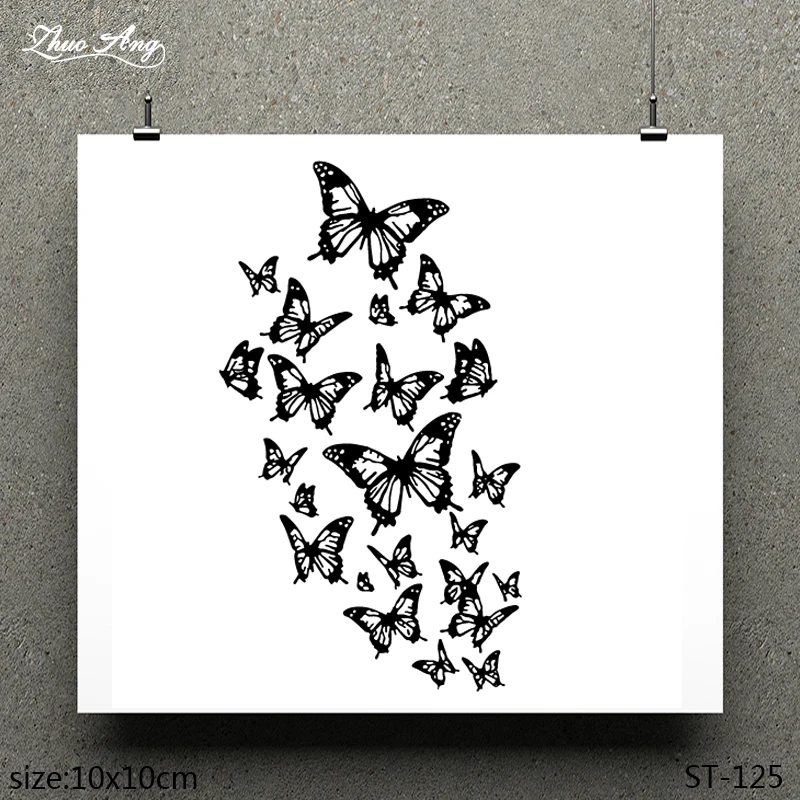 

ZhuoAng Flying Black Butterfly Pattern Design Clear Stamp / Scrapbook Rubber Stamp / Craft Clear Stamp Card / Seamless Stamp