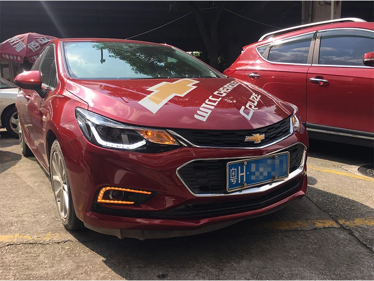 Автомобильный Стайлинг Головной фонарь для Chevrolet Cruze фары светодиодный фонарь двойной U светодиодный drl H7 hid Биксеноновые линзы ближнего света