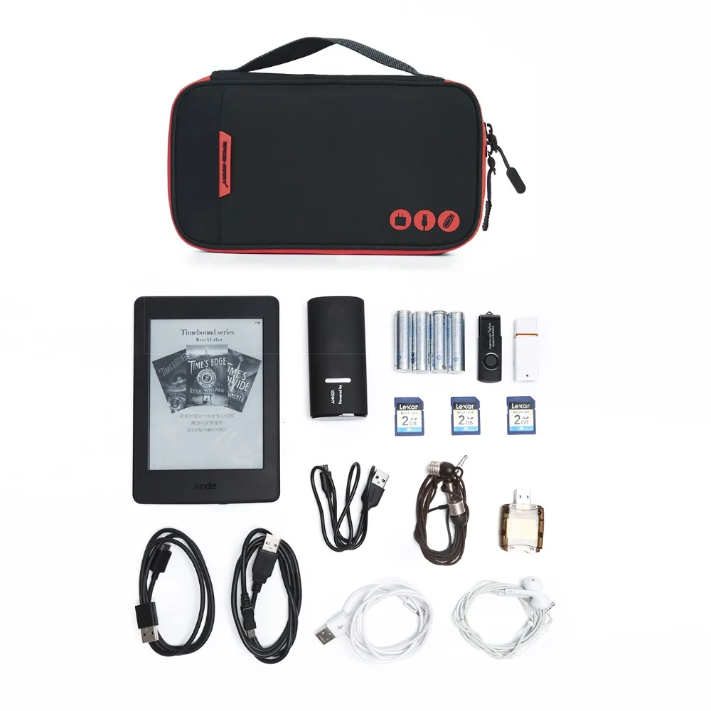 BAGSMART Electronic Organizers Portable Accessories Bag Waterproof Travel Bags For Phone Data Line SD Card USB Cable Earphone