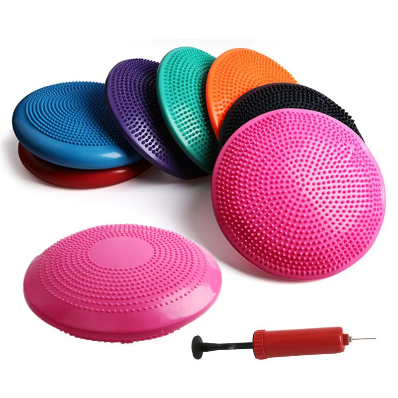

Yoga Balanced ball Fitness Massage Plate Cushion Stability Disc Wobble Pad Ankle Knee Board Mat Ball with pump