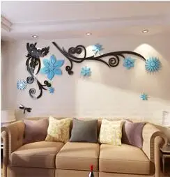 3D цветок акриловая Настенная Наклейка ТВ фон украшение стены DIY искусство домашний декор домашний модный Декор стикер - Цвет: 4