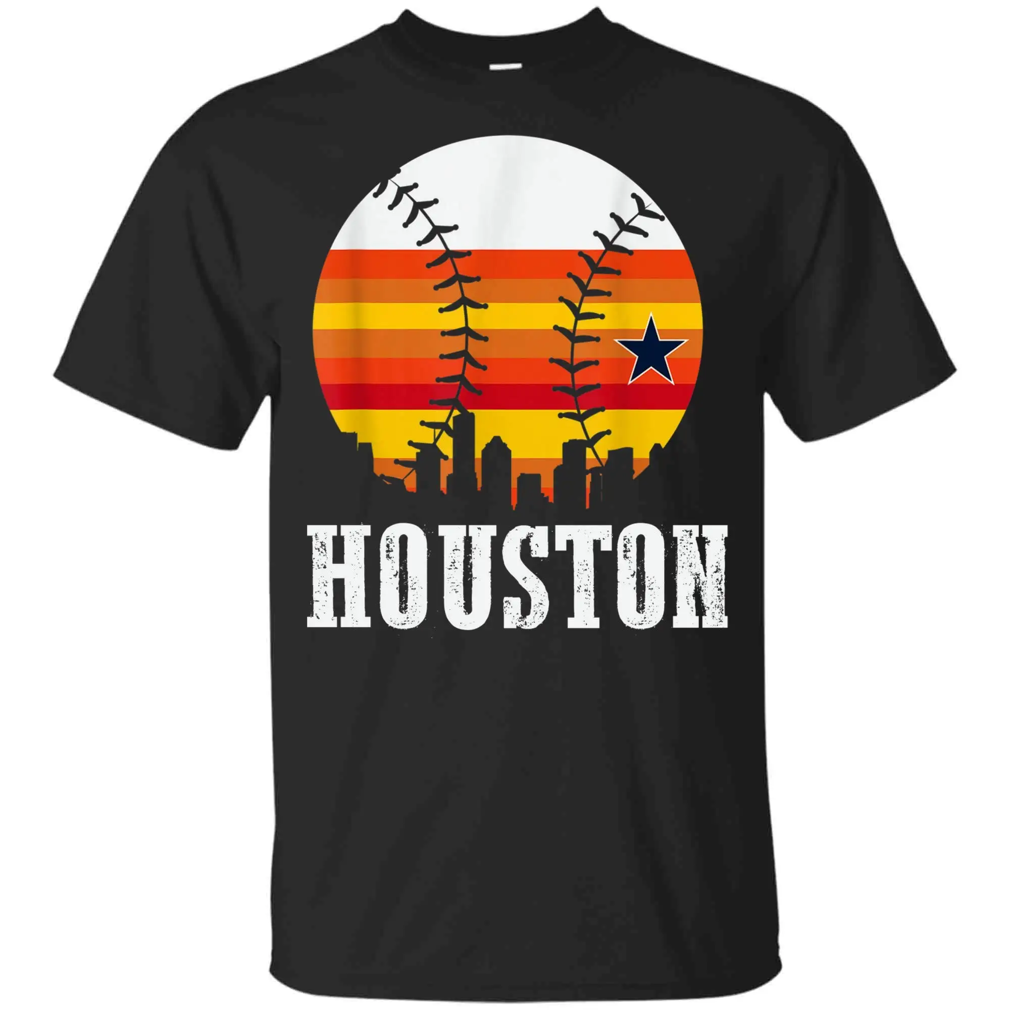 Minetees Houston Бейсбольная Футболка в стиле ретро Astro полосатая футболка | Мужская