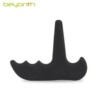 

BEYONTH 105*80*17mm China Black Bian Stone GuaSha Massage Scrape Therapy Health Cure Tool