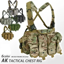 CQC AK Chest Rig kamizelka taktyczna molle sprzęt wojskowy armia AK 47 etui na czasopisma Outdoor Airsoft Paintball kamizelka myśliwska(China)