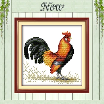 

Golden Chicken crowing cock decor painting Counted Print on canvas DMC14CT 11CT DIY Cross Stitch Needlework Kits Embroidery Sets