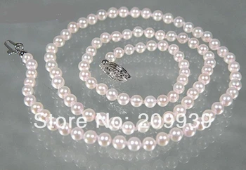 

huij 003320 14K white gold AAA+++ perfect round 3.5mm white akoya sea pearl necklace