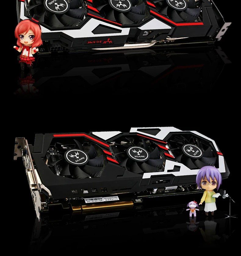 Красочные GPU iGame Ymir GTX1060 U6GD5 Топ GDDR5 три вентилятора один ключ над часами 1506-1809 МГц 192 бит DirctX 11 3* DP 1* HDMI DVI-D