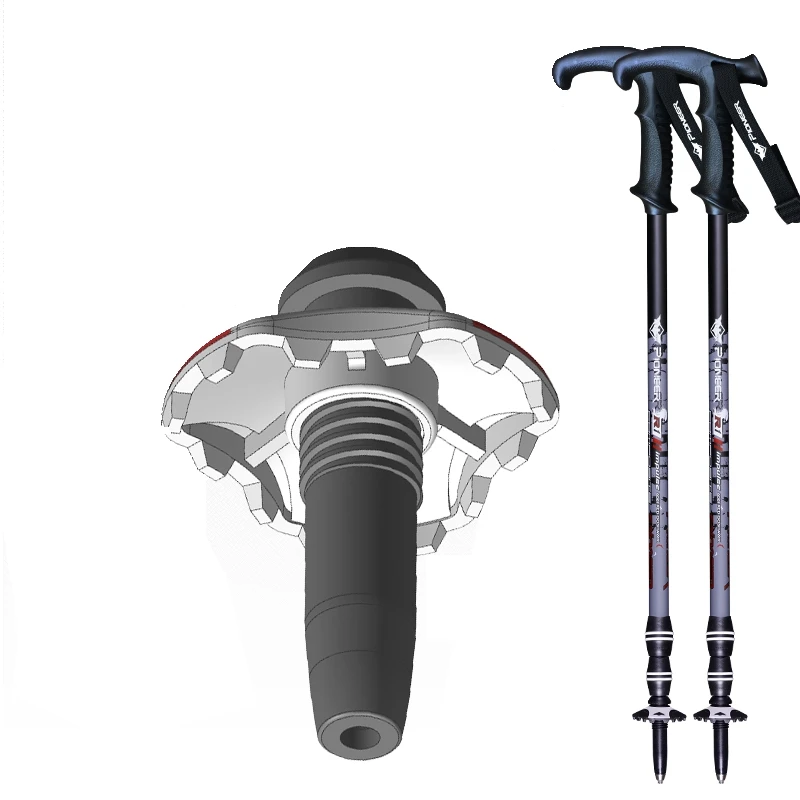 1 unids T mango de aluminio bastones con an-ti choque consejos sistema mate pintura de aerosol senderismo Stick para turismo trekking caña 1 unids T mango de aluminio bastones con an-ti choque consejos sistema mate pintura de aerosol senderismo Stick para turismo trekking caña