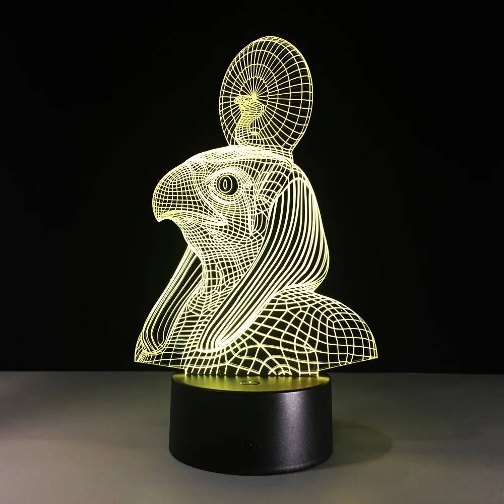 7 Colors Change Egypt Anubis 3D Bulbing Lamp Illusion Color Changing Desk Light With Black Touch Ba