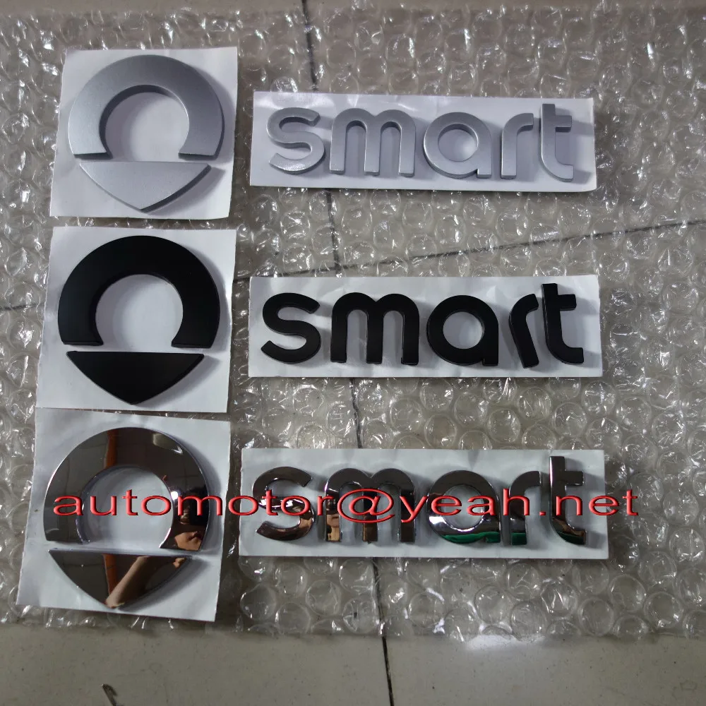 

Chrome Black Smart Rear Trunk car emblem Badge stickers fortwo FORSPEED FORFOUR ROADSTER FORSTARS Auto accessories