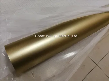 

Champagne Satin Chrome Vinyl Wrap Film with Air Bubble Free Champagne Matte Chrome Car Wrap Cover Famewill Size 1.52x20m/Roll