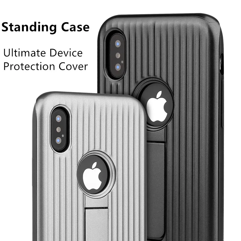 

Kickstand Protection Plastic Acrylic Material Case For iPhone X Hard Back Cover Multicolor Standing Ultra-thin Phone Cover