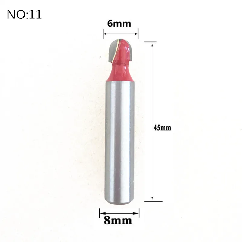 1 шт. 8 мм хвостовик Классическая Т-образная фреза C3 Карбид очистки заподлицо отделка древесины фрезы прямые концевые фрезы - Длина режущей кромки: NO 11