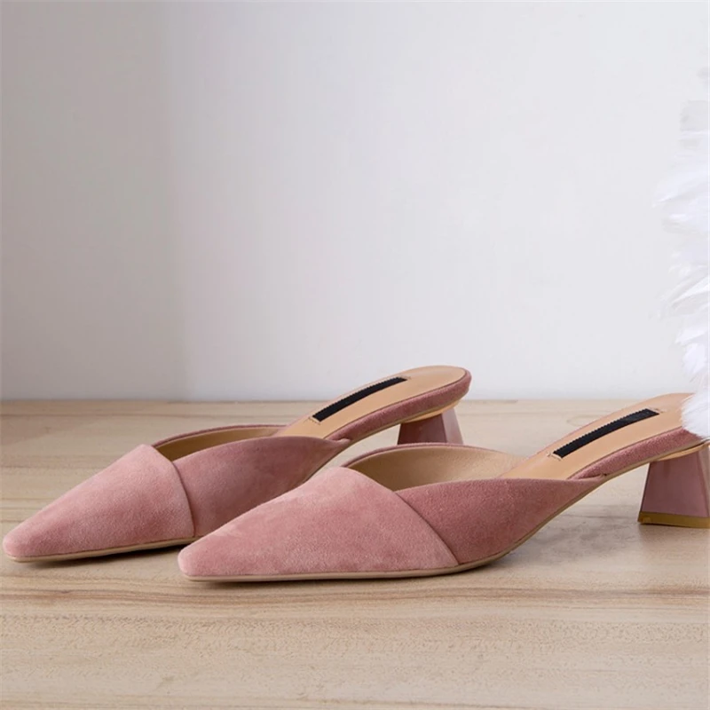 MSSTOR Strange Style Mules Shoes Women Pink Outdoor Pointed Toe Fashion Solid Sexy Summer Slippers Kid Suede High Heels Slippers MSSTOR Strange Style Mules Shoes Women Pink Outdoor Pointed Toe Fashion Solid Sexy Summer Slippers Kid Suede High Heels Slippers