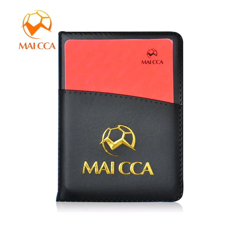 Maicca كرة بطاقة بطاقة بطاقات مع قلم أحمر أصفر pu دفتر مجموعة المهنية المعدات الحكم
