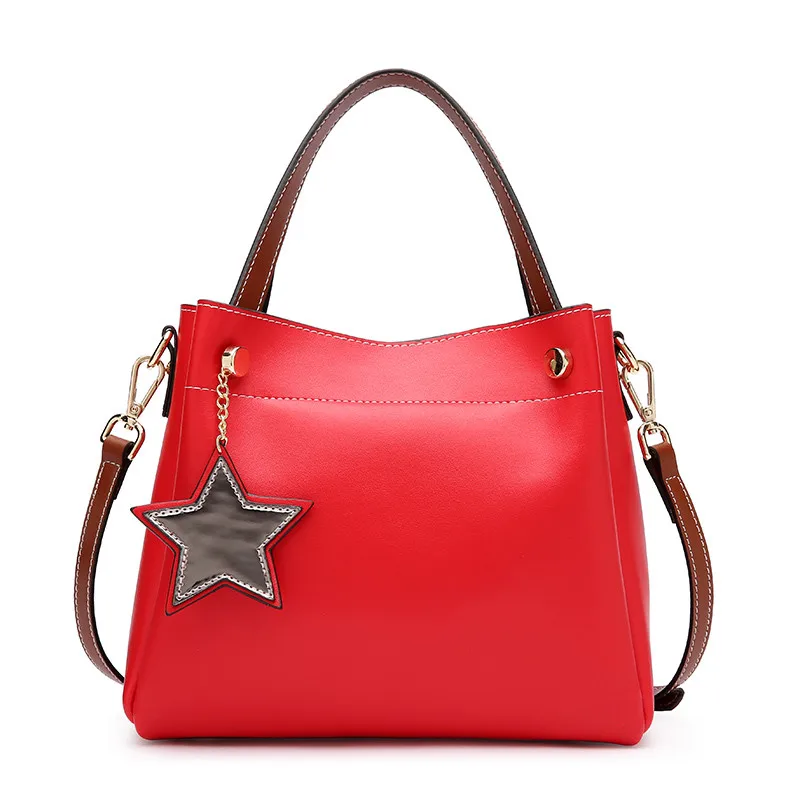 

Top Layer Cow Leather Fashion Women's Messenger Bag Shoulder bag Elegance Star Pendant High Quality