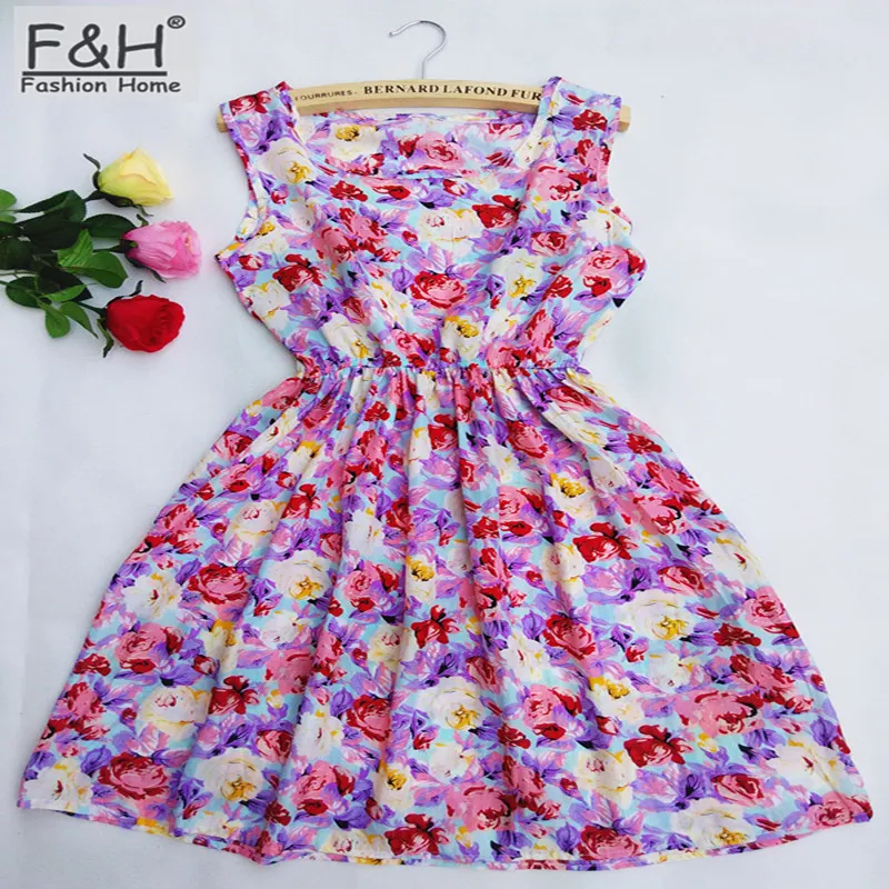 2016 Summer Women Sexy Chiffon Dress Beach Floral Tank Dresses S M L XL XXL