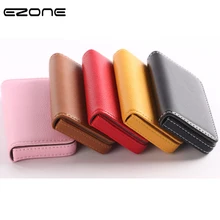 EZONE 1PC Business Card Holder PU Leather High Quality Card Bag High-end Rose Red/Apricot/Coffee 9 Color Magnetic Button Design