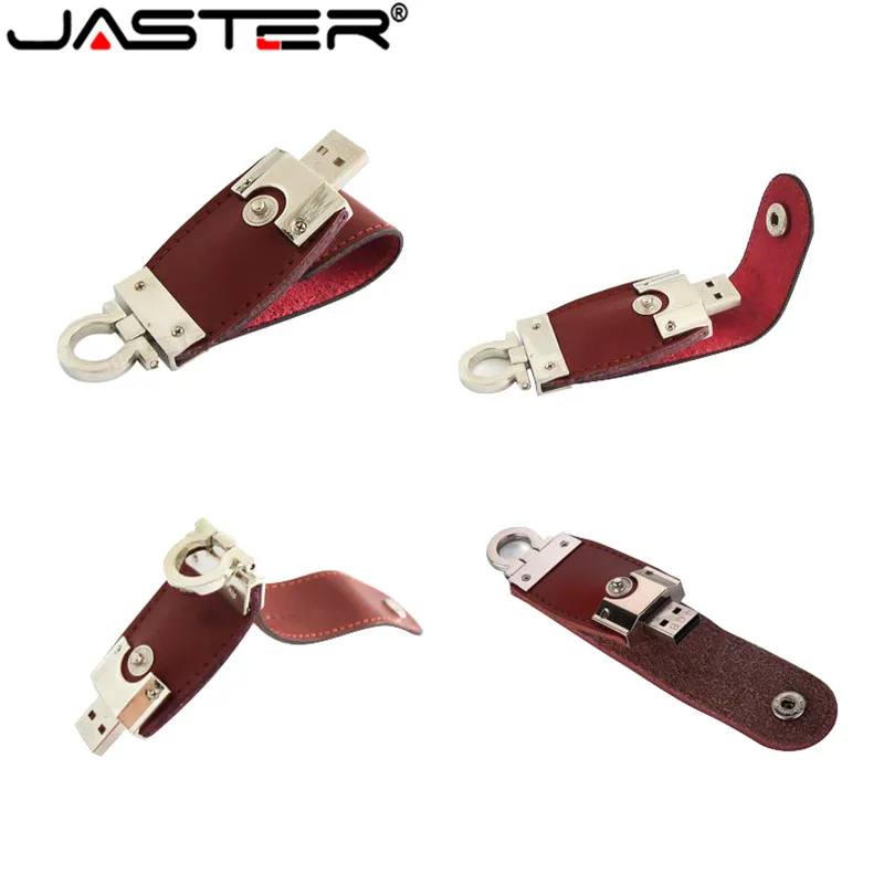 JASTER оптовая продажа кожаный usb флэш накопитель меховой брелок флешки 8 ГБ 32