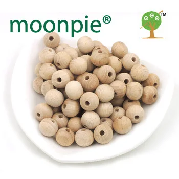 DIY Natural 15mm round BEECH WOODEN beads  smooth wood beads Teething necklace accessory ,100pcs Germany beech wood EA35