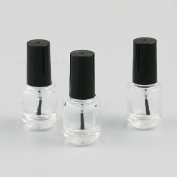 

30pcs empty nail polish clear glass bottles with black lid 5ml Small Glass Nail Polish Container with Brush Cap