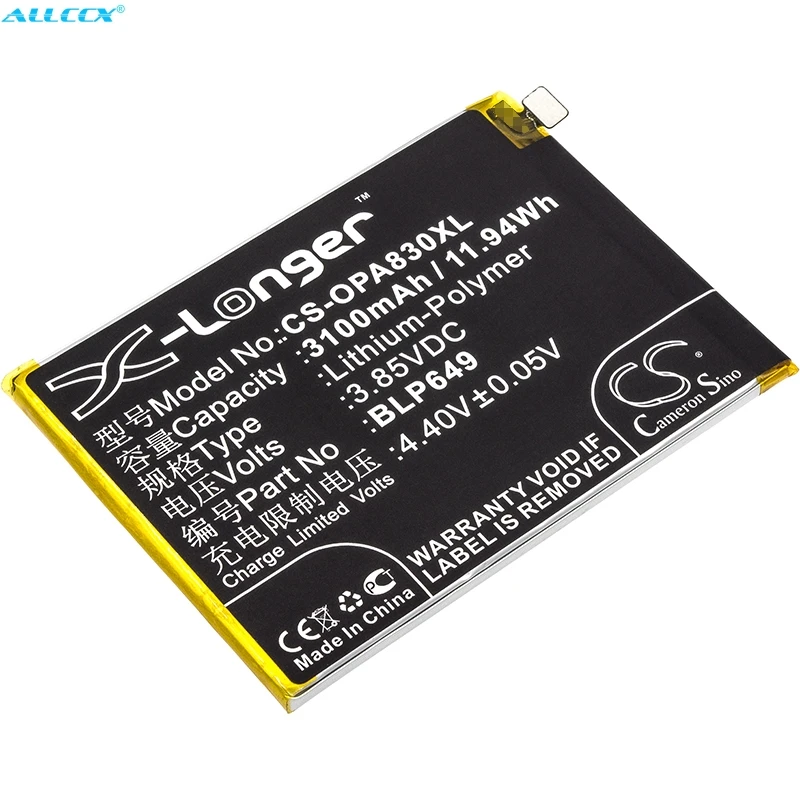 Аккумулятор Cameron Sino BLP649 на 3100 мАч для OPPO A1 с двумя SIM картами A83 2018 A83t|Аккумуляторы