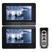 DIYSECUR 7inch Video Intercom Video Door Phone 800 x 480 Screen IR Night Vision Outdoor Camera Black 1v2