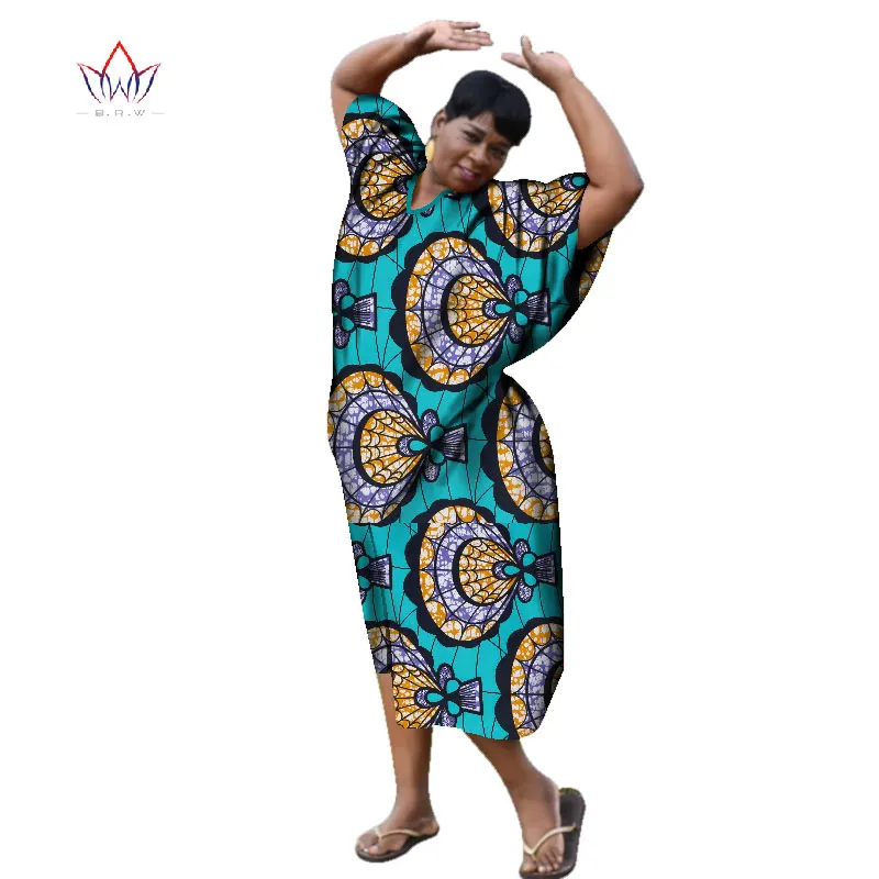 Платье женское длинное повседневное с принтом в виде Дашики 6XL BRW WY1825|african dresses for