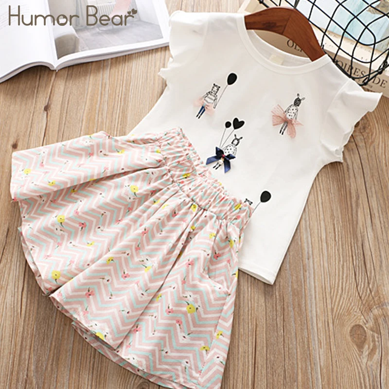 Humor bear/Одежда для девочек коллекция года, фирменные комплекты дизайнерской одежды для маленьких девочек одежда для малышей Топы для маленьких девочек+ штаны, От 2 до 6 лет