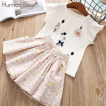 

Humor Bear Girls Clothes 2019 Brand Little Girl Pattern Design Girls Clothing Sets baby clothes Toddler Girl Tops+Pant 2-6Y