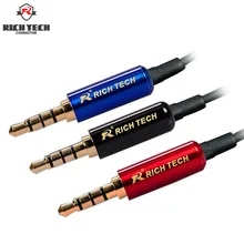 Jack 3.5 8pcs 4Poles Copper Gold Plated Stereo Plug 3.5 for Audio Speaker Earphone DIY Repairing 3.5 mm Plug Jack