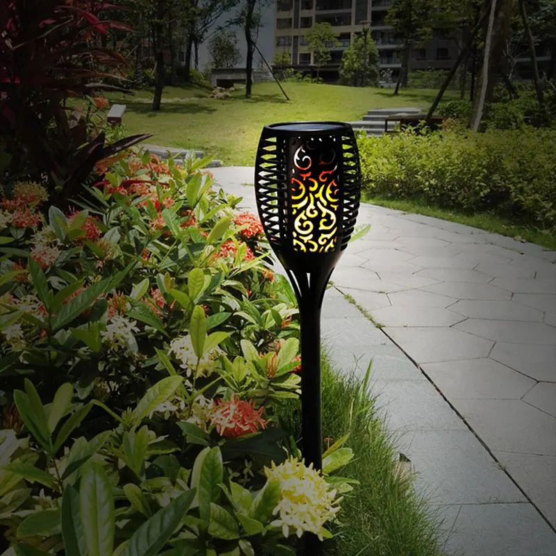 

Landscape Lights Lawn Lamp Eco-Friendly Solar Flame Light Flickering Yard Lamp Home Security Lamp