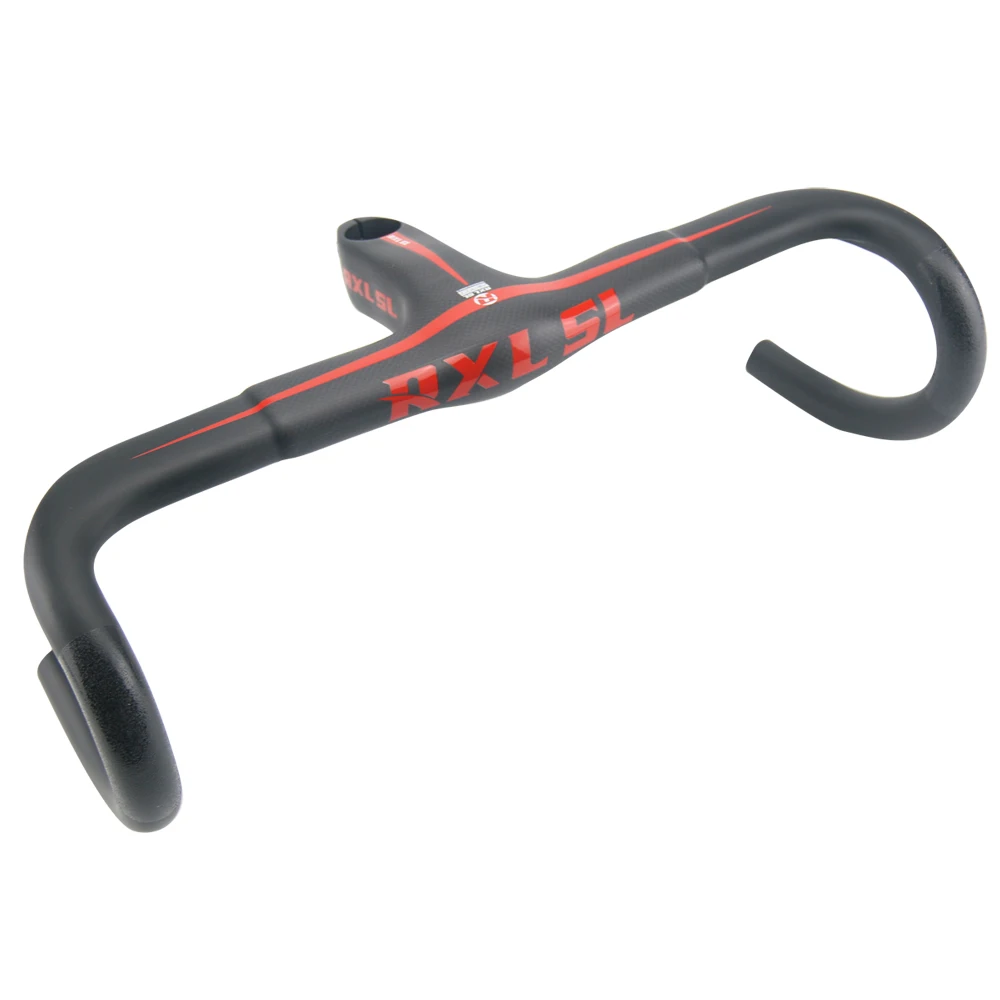 RXL SL Bicycle Handlebar Road Bike 3K Matte Integrated Handlebar With Stem 400420440mm BlackRed Carbon Road Bike Handlebars (3)
