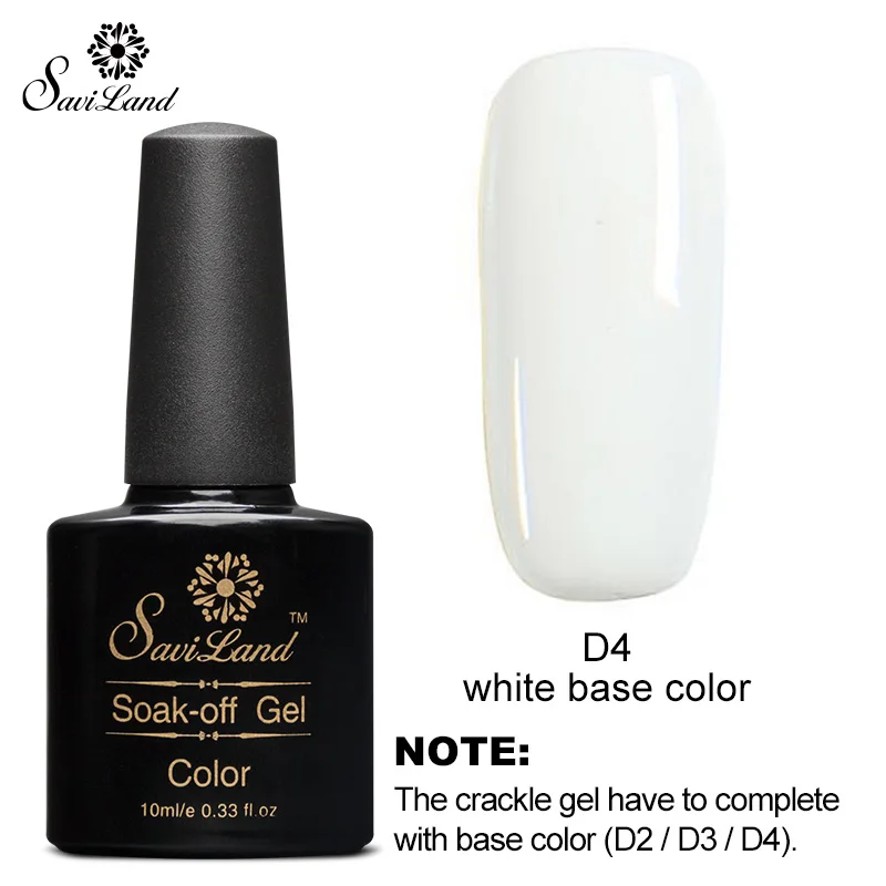 

Saviland 1pcs Pure Color Gold Silver White Base Coat for 10ml Crackle Gel Nail Polish Collection Color Nail Gel Polish