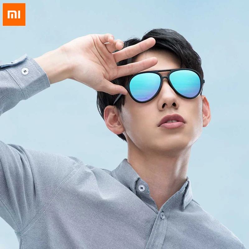 

original Xiaomi Mijia Youpin TS Ice Blue Aviator Sunglasses for man and woman TAC polarized lenses Sun glasses fashion unisex