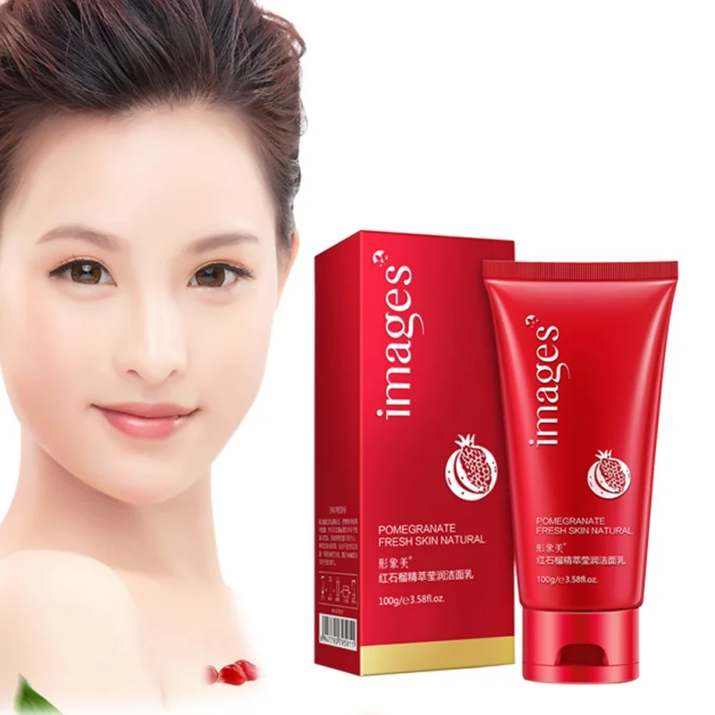 

Face Washing Cream Red Pomegranate Deep Cleansing Purifying Foam Blackhead Removal Shrink Pores For Face Skin Care