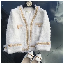 Новое Женское пальто женское твидовое Золотое банкетное платье осенне-зимнее женское короткое пальто