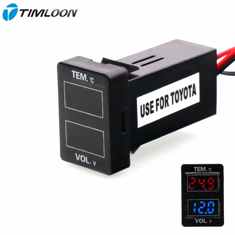 

Car Temperature Voltage Display, Car Interior and Exterior Thermometer Use For TOYOTA (3m Long Temperature Sensor)