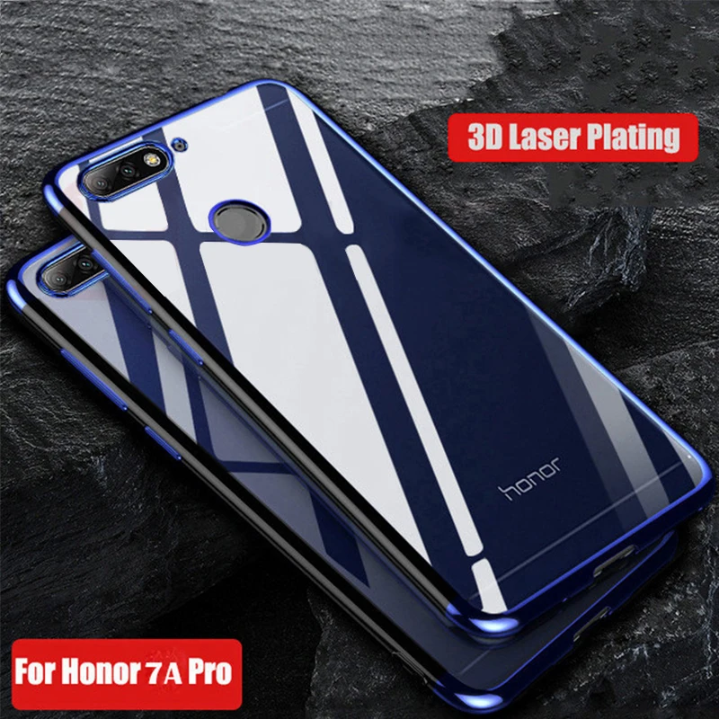 Роскошный чехол для Honor 7A Pro Чехол Мягкий Бампер прозрачное покрытие Прозрачный Силикон ТПУ чехол для huawei Honor 7C Honor 7C 5,7 дюймов