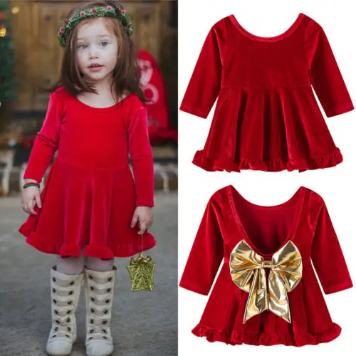 Toddler Baby Girls Princess Dress With Bow Knot Party Prom Pageant Velvet Dress Toddler Baby Girls Princess Dress With Bow Knot Party Prom Pageant Velvet Dress