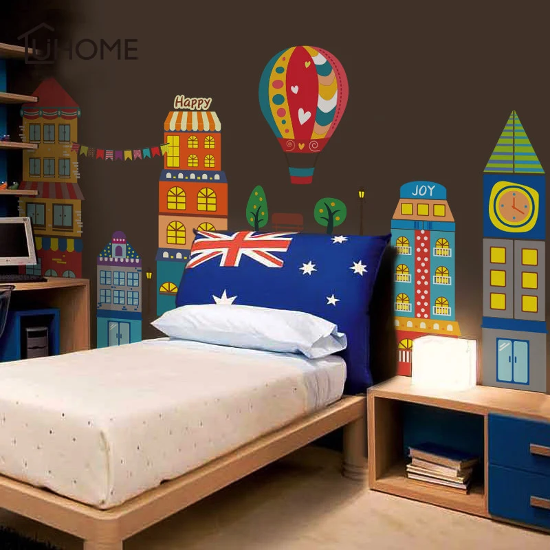 Online Diy Big Burg Wohnkultur Wand Aufkleber für Kinder Zimmer kinder Schlafzimmer Aufkleber Wandbild Kunst Kindergarten Dekoration Kind Geschenk
