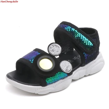 

Girls Sandals 2019 Summer New Baby Cartoon Bears Sequin Sandals Non-slip Soft Bottom Toddler Shoes For Baby Toddler
