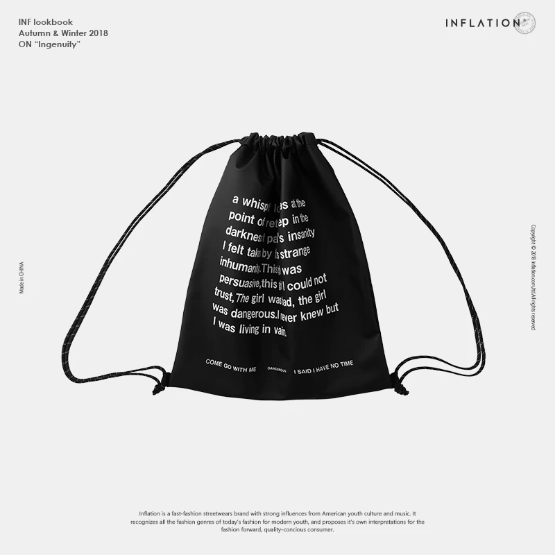Модная сумка на шнурке с надписью «INFLATION», унисекс, нагрудный рюкзак, прозрачная сумка для покупок, 198AI2018
