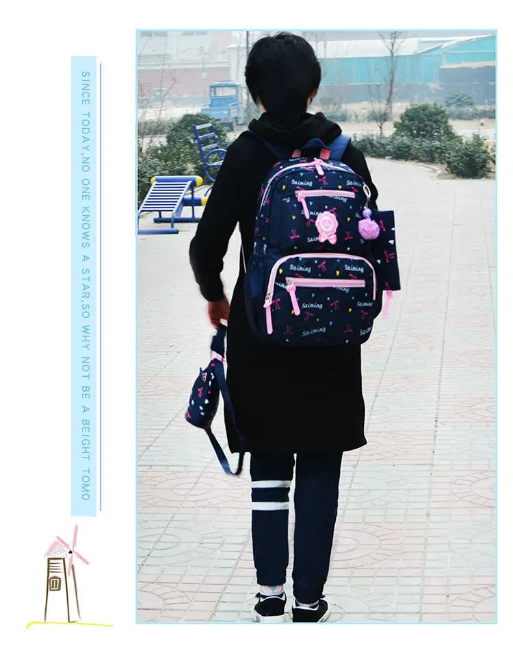 Школьные сумки для подростков Детские футболки для девочек, с принтом, туристические рюкзаки детский ортопедический школьный рюкзак для детей возрастом от 3 шт./компл. ранцы mochila infantil