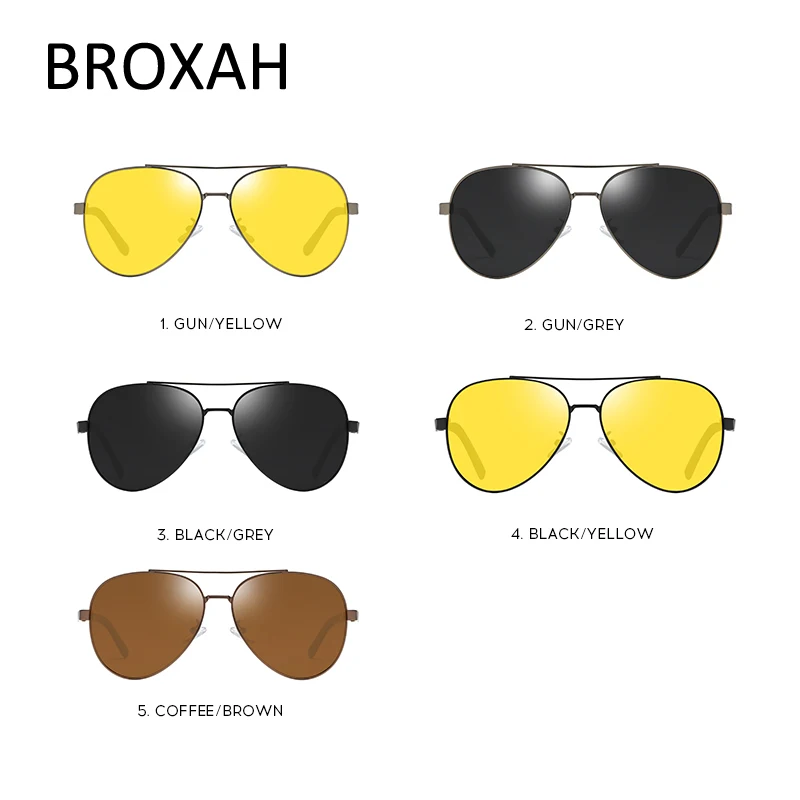 Retro Metal Polarized Sunglasses Men High Quality Pilot Sunglasses Night Vision Driving Glasses Male Shades Gafas De Sol Hombre