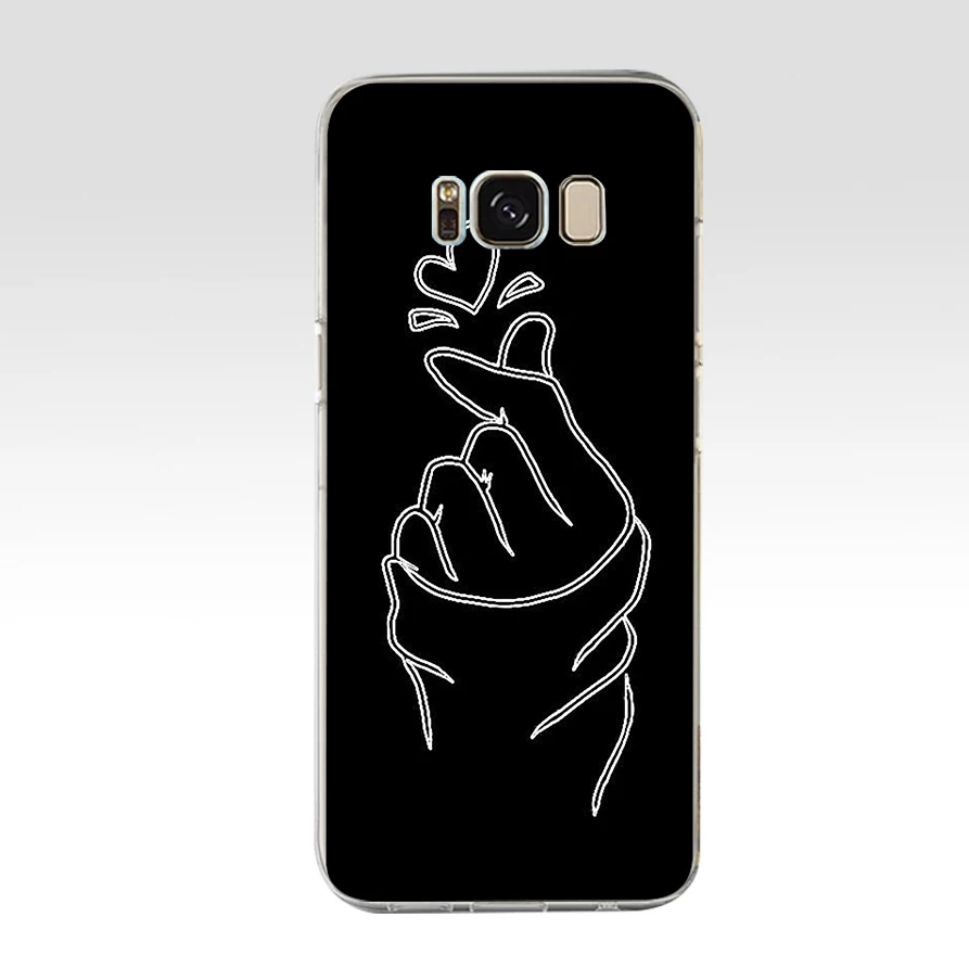 10 ZX Мягкий силиконовый чехол из ТПУ с черным сердцем для Samsung Galaxy s6 s7 edge S9 S8 S10 Plus