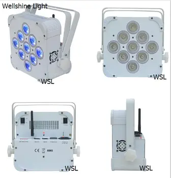 

Free Shipping 2pcs/lot 9*10w RGBW 4 in 1 uplighting Battery par led dmx